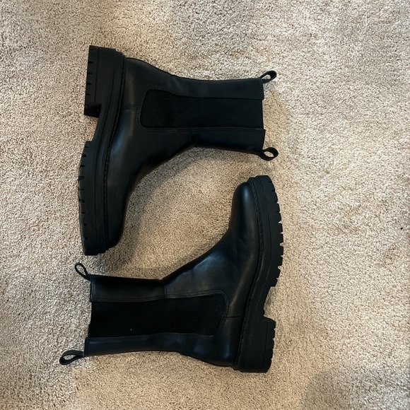 Steve Madden Black Combat Boots - Picture 2 of 2